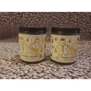 Bath and Body Works Merry Cookie Fragrance Single Wick Candle Set of 2